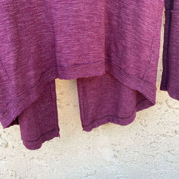 Free People Purple Size small flyaway split back turtleneck longsleeve raglan - Picture 8 of 12